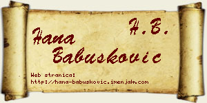 Hana Babušković vizit kartica
